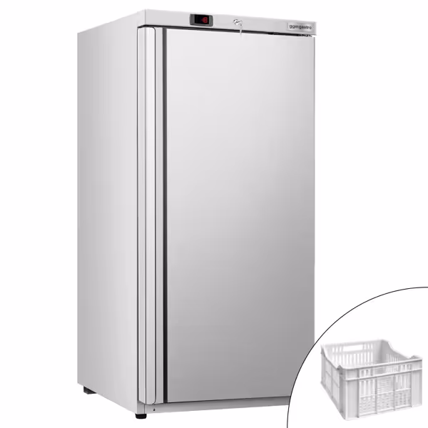 Ruostumattomasta teräksestä valmistettu säilytyspakastin ECO - 600 litraa - 1 ovi & 11 koria - muovinen oven sisäpuoli