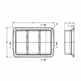 Vassoio portaposate - con 3 scomparti - incl. coperchio - Nero - 415x300mm - Altezza: 107mm - polipropilene (PP)