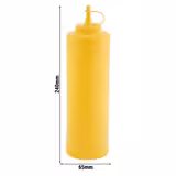 (6 pcs) Bouteille à sauce souple - PEBD - 650ml - Ø65mm - avec capuchon de fermeture - Jaune