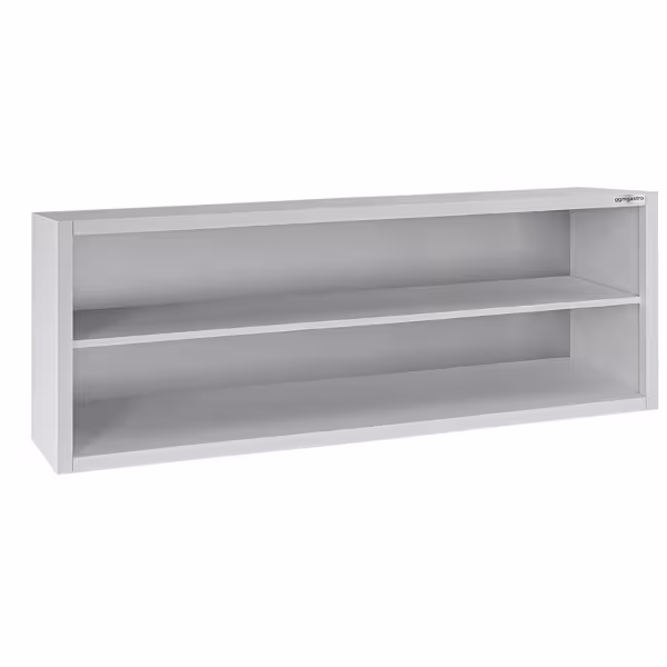 Edelstahl Wandhängeschrank ECO - 2000x400mm - ohne Schiebetür - 650mm hoch