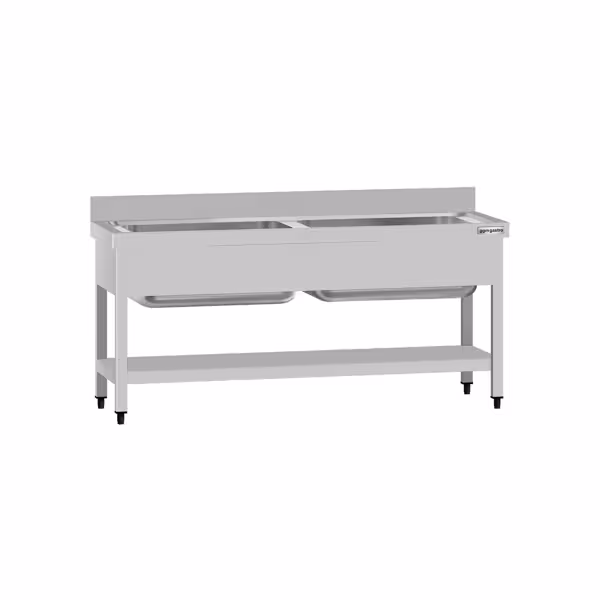 Topfspültisch ECO - 1600x600mm - mit Grundboden & 2 Becken
