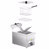 Friteuză electrică - 300mm - 8 litri - 3,25 kW - cu robinet de scurgere