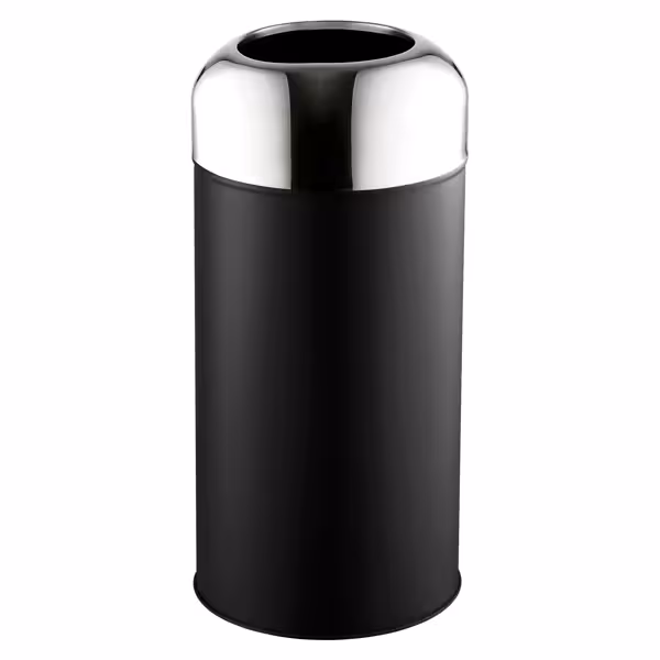 Afvalbak - 40 liter - 280x280x670mm - zwart/zilver - RVS
