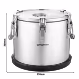 Contenitore termico per alimenti in acciaio inox - 20,0 L - altezza 360mm - base antiscivolo in gomma