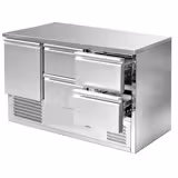 Koelwerkbank ECO - 1368x700mm - 368 liter - kleur zwart - met 1 deur - met 4 lades