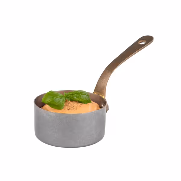 (6 st) Kastrull/servistopp med handtag - VINTARA - Rostfritt stål - 0,12 liter - Ø 70 mm - Höjd: 35 mm - 145x70x35 mm