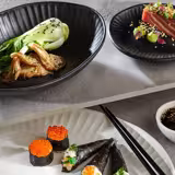 (6 adet) Kase - AIKO - Melamin - 1,2L - köşeli - 205x205mm - Derinlik:80mm - Siyah