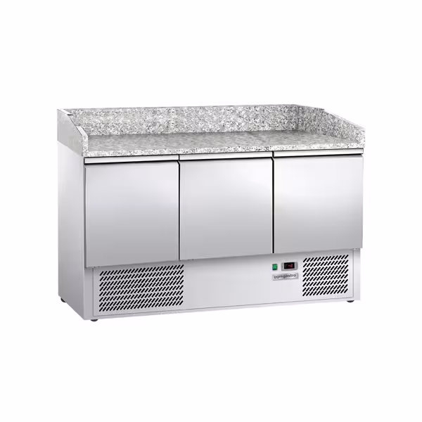 طاولة تحضير بيتزا مبردة ECO - 1400x700 mm - مع 3 أبواب - سطح عمل جرانيت