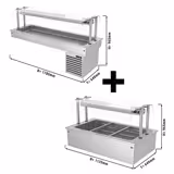 Einbau Bain-Marie - 1000mm - 3x GN 1/1 - 2,59 kW  - inkl. Kühlwanne