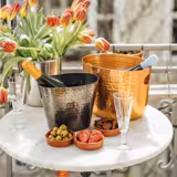 Wine & Champagne Bucket - Aluminium, Hammered, Gunmetal Look - 2.1 litres - Ø205mm - Height:170mm - Black