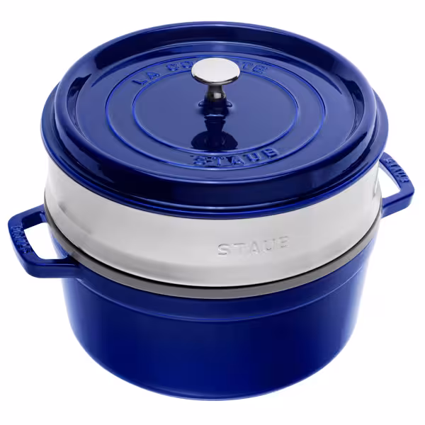 STAUB | LA COCOTTE - Kookpot met stoominzet - Ø 260mm - Gietijzer - Donkerblauw