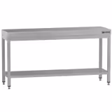 Mesa de trabalho em aço inoxidável ECO - 2000x600mm - com prateleira inferior & com travessas de reforço