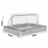 Rolltop-set - voor GN 1/1 bak/plateau - GN 1/1 - RVS en kunststof - 540x335mm - hoogte: 255mm - incl. GN 1/1 bak; 2 koelelementen