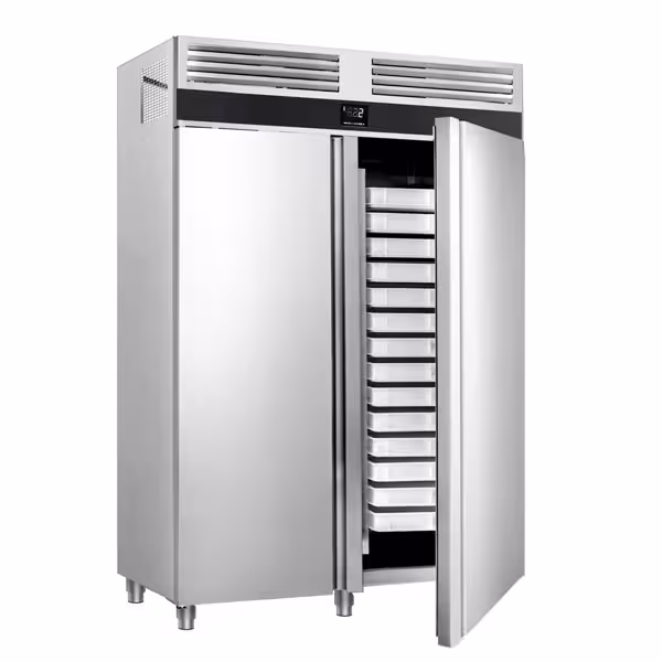Bäckerei-Kühlschrank Edelstahl PREMIUM - EN 600x400 - 1700 Liter - mit 2 Türen