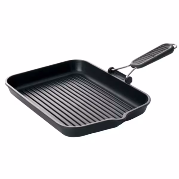 PREMIUM-grillilevy – 330 x 260 mm – taitettavalla silikonikahvalla
