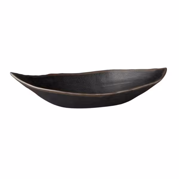 (6 st) Lövformad skål - MARONE - Melamin - 0,9 l - lövformad - 360x190x80 mm - stapelbar, tål maskindisk - svart/brun