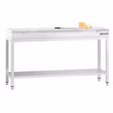 Table de travail inox PREMIUM - 1800 x 700 mm - avec tablette inférieure - incl. Planche à découper Blanche