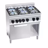 Gasherd - 28,5 kW - 6 Brenner - inkl. Gasbackofen Statisch - 3,5 kW