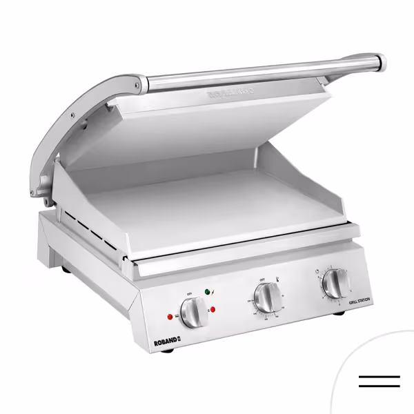 ROBAND | Electric Panini & Burger Contact Grill - Smooth Top & Bottom - 375 x 275 mm - 2.25 kW