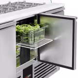 Saladette réfrigérée PREMIUM - 1368mm - 368L - 3 portes - avec vitrine de comptoir pour 4x GN 1/1