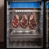 Armário para envelhecimento de carne a seco - 595 mm - 98 litros - 1 porta de vidro sem moldura - preto