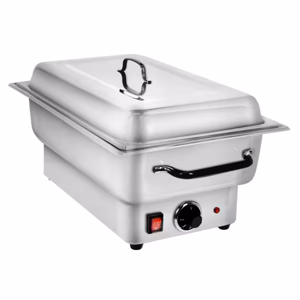 Elektrisk Chafing dish i rostfritt stål - GN 1/1 - 100 mm - 1 600 W - med lock