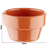 (60 stuks) Dompelbakjes - FLOWER POT - Melamine - 40 ml - Ø 60mm - Terracotta
