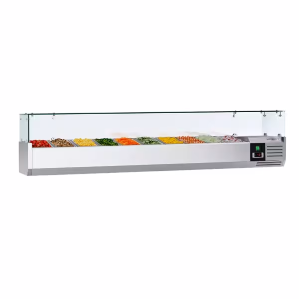 Opzetkoelvitrine PREMIUM - 2000x335mm - 10x GN 1/4
