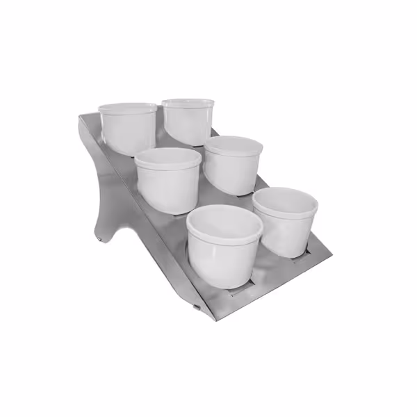 Bife stalak - SILVER LINE - nehrđajući čelik (inox) i melamin, kromiran - Okruglo - Ø 135 mm; 335x540x250 mm - uklj. 6 zdjelica od melamina, Ø 100 mm