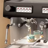 Machine à café porte-filtre compacte – 2 groupes – avec système de préinfusion & 1 lance vapeur incluse