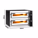 Elektrische pizzaoven Compact - (chamottebodem) - 4+4x Ø35cm - 400V - Digitaal - tot 400°C