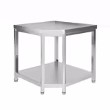 Edelstahl Eckarbeitstisch PREMIUM - 1150x800mm - mit Grundboden ohne Aufkantung