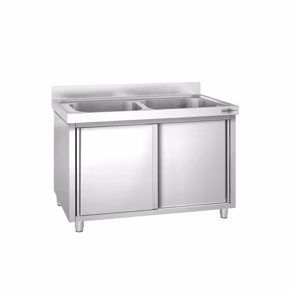 PREMIUM pot washing cabinet – 1600 x 700 mm – with 2 basins