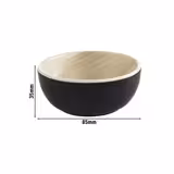 (6 unid) Ramequim - FRIDA - melamina - 100ml - quadrado - 85x85mm - Profundidade: 35mm - Preto/Bege