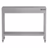 Mesa de trabalho em aço inoxidável ECO - 800x600mm - com prateleira inferior & com travessas de reforço