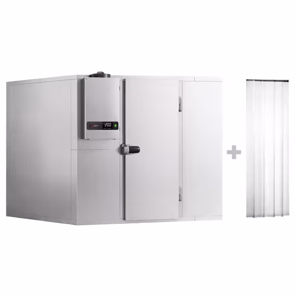 Соба за замрзавање од нерђајућег челика – 2100 x 2100 мм – 6,12 м³ – укључујући замрзивачку јединицу и ребрасте плоче