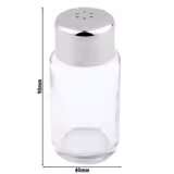 (6 pcs) Salt & Pepper Shakers - 2-piece set - Holes Ø 1.85mm - Ø 40mm - Glass - Height: 90mm - Matt