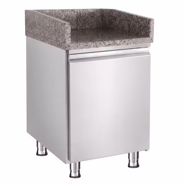 Ruostumattomasta teräksestä kassatiski & 1 ovi - 500x800 mm - ruostumattomasta teräksestä työtaso