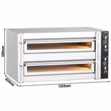 Elektrikli Pizza Fırını - Taş tabanlı - 30 cm x 6+6 Pizza Kapasiteli - 380V - Manuel