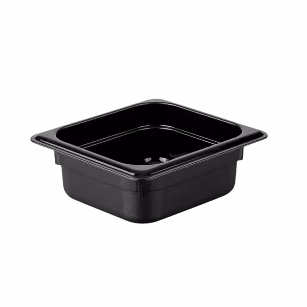 (12 pcs) Polycarbonate Container GN 1/6 - Black - 1L - Depth: 65mm