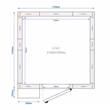 Cella frigorifera BT - 2100x2100mm - 6,10m³ - con monoblocco a parete - con pavimento - pannello 120mm