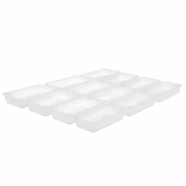 (12 Stück) Polypropylen-Behälter GN 1/3 - Milchig - Höhe: 100mm