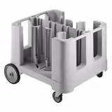 Chariot porte-assiettes - 963mm - avec roulettes & 6 cloisons de séparation réglables - 405 assiettes - Polyéthylène