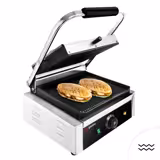 Presse à Panini / Gril de contact - 2kW - Plaques rainurées - Surface de cuisson : 270x255mm