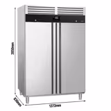 Dik Tip Derin Dondurucu PREMIUM - GN 2/1 - 1200L - 2 Kapı & LED Aydınlatma, Kilit - Monoblok Soğutma - Otomatik Defrost - Fanlı Soğutma - R290 Soğutucu Gaz