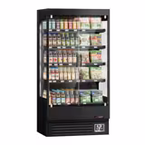 Vitrine murale réfrigérée - 1002mm - 440L - avec 2 portes battantes vitrées & 4 étagères - arrière fermé - Noir