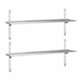 Mensola a parete in acciaio inox PREMIUM - 1800x400mm - con 2 ripiani