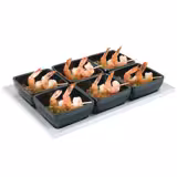 (6 st) Serveringsbricka PURE - Melamin - 300x210 mm - Höjd: 30 mm - Vit - Stapelbar