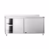 Radni ormarić od nehrđajućeg čelika PREMIUM - 1800x700 mm - Sa kliznim vratima & poleđinom