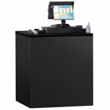 Mostrador de caja MADRID - 800mm - Frente negro - Encimera de mármol negro - Negro mate